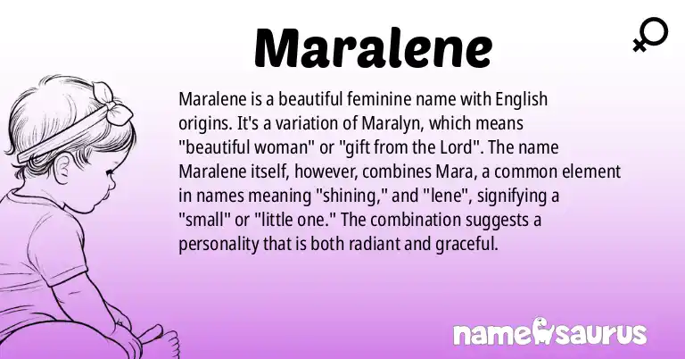 Infographic about Maralene name meaning, Maralene is a name from English origin(s).