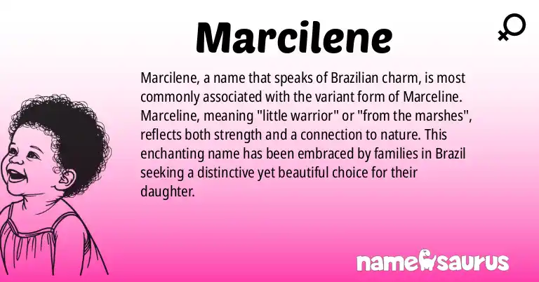 Infographic about Marcilene name meaning, Marcilene is a name from Brazilian origin(s).