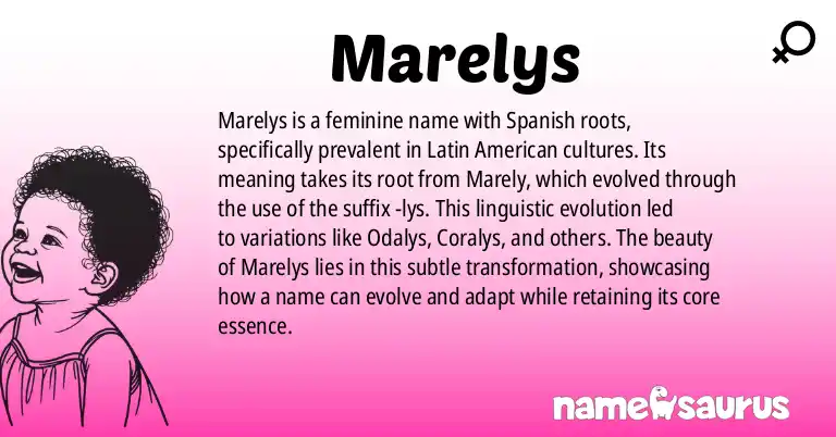 Infographic about Marelys name meaning, Marelys is a name from Spanish (Latin American) origin(s).