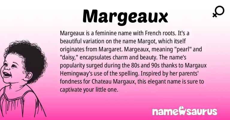 Infographic about Margeaux name meaning, Margeaux is a name from French origin(s).