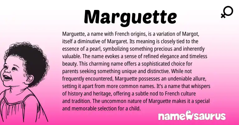 Infographic about Marguette name meaning, Marguette is a name from French, English origin(s).