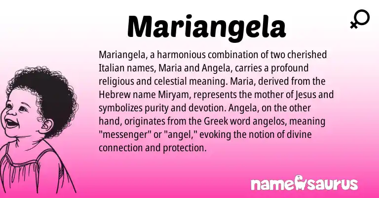 Infographic about Mariangela name meaning, Mariangela is a name from Greek, Hebrew, Italian origin(s).