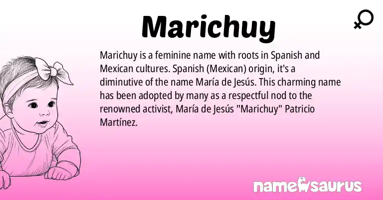 Infographic about Marichuy name meaning, Marichuy is a name from Spanish (Mexican) origin(s).