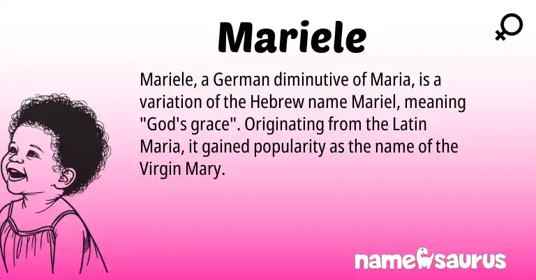 Infographic about Mariele name meaning, Mariele is a name from German, Latin, Hebrew origin(s).