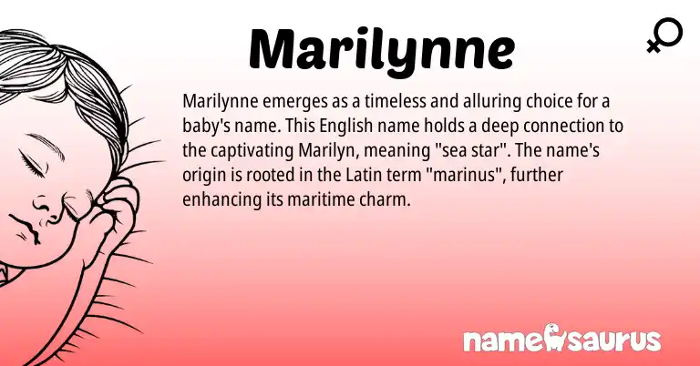 Infographic about Marilynne name meaning, Marilynne is a name from English, Latin origin(s).