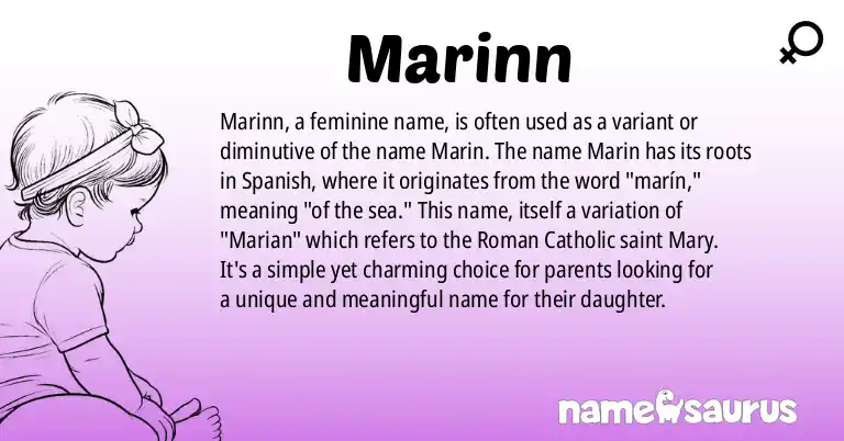 Infographic about Marinn name meaning, Marinn is a name from N/A origin(s).