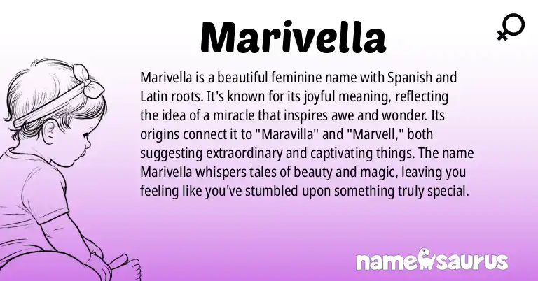 Infographic about Marivella name meaning, Marivella is a name from Spanish origin(s).