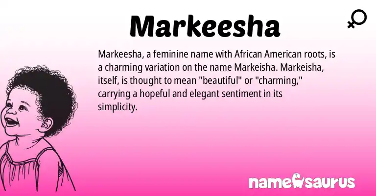 Infographic about Markeesha name meaning, Markeesha is a name from African American origin(s).