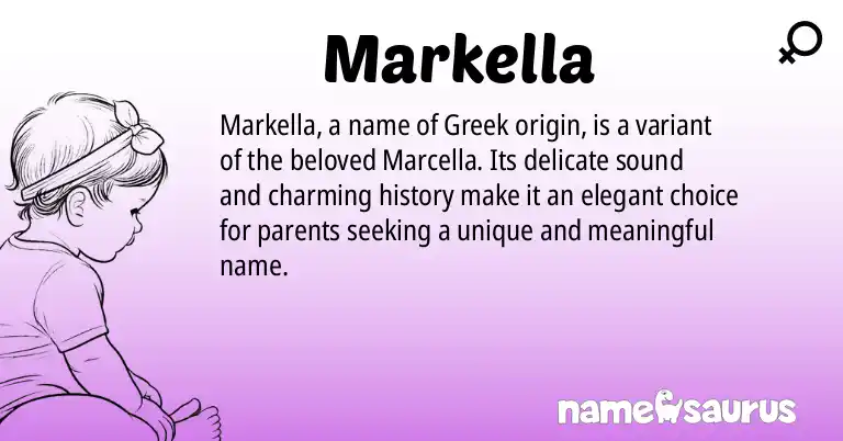 Infographic about Markella name meaning, Markella is a name from Greek origin(s).