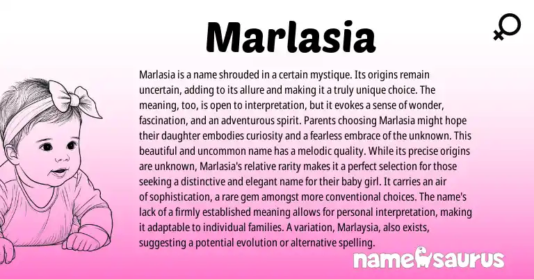 Infographic about Marlasia name meaning, Marlasia is a name from Other origin(s).