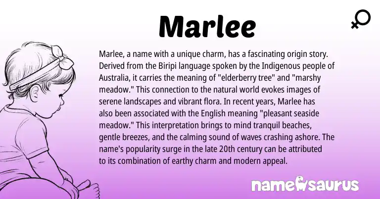 Infographic about Marlee name meaning, Marlee is a name from English origin(s).