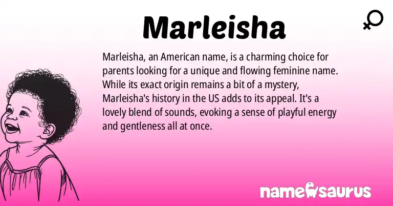Infographic about Marleisha name meaning, Marleisha is a name from American origin(s).