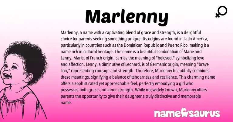 Infographic about Marlenny name meaning, Marlenny is a name from French, American origin(s).