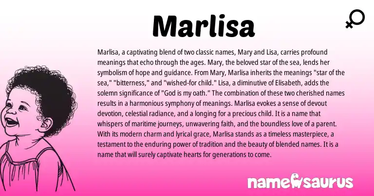 Infographic about Marlisa name meaning, Marlisa is a name from N/A origin(s).
