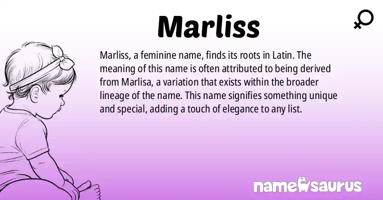 Infographic about Marliss name meaning, Marliss is a name from Latin origin(s).