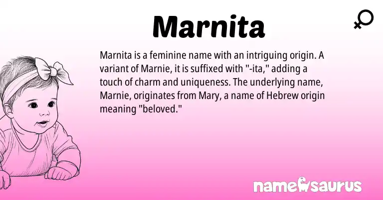 Infographic about Marnita name meaning, Marnita is a name from Hebrew origin(s).