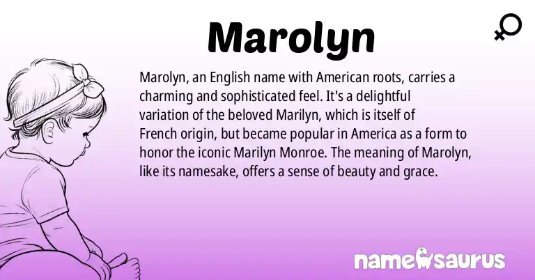 Infographic about Marolyn name meaning, Marolyn is a name from English (American) origin(s).