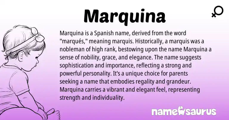 Infographic about Marquina name meaning, Marquina is a name from English, Spanish origin(s).