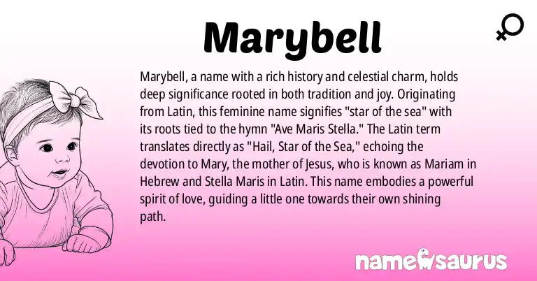 Infographic about Marybell name meaning, Marybell is a name from Latin origin(s).