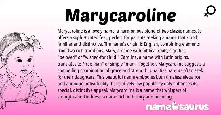 Infographic about Marycaroline name meaning, Marycaroline is a name from Other origin(s).