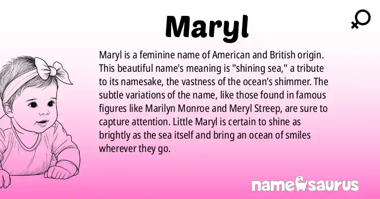 Infographic about Maryl name meaning, Maryl is a name from American, British origin(s).