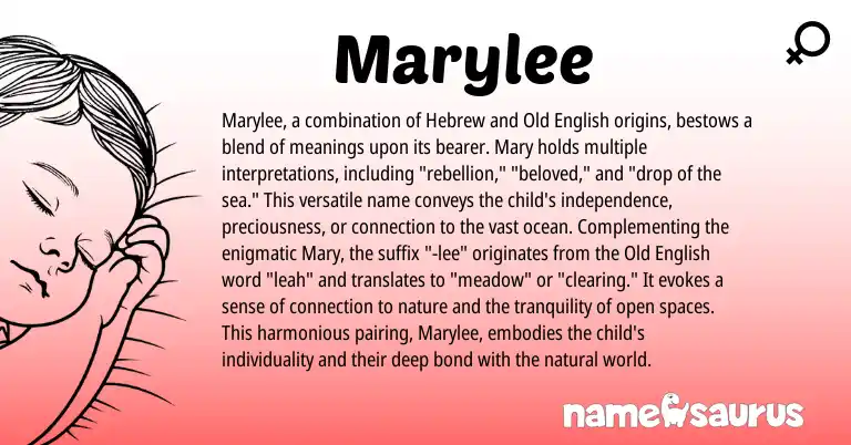 Infographic about Marylee name meaning, Marylee is a name from Old English, Hebrew origin(s).