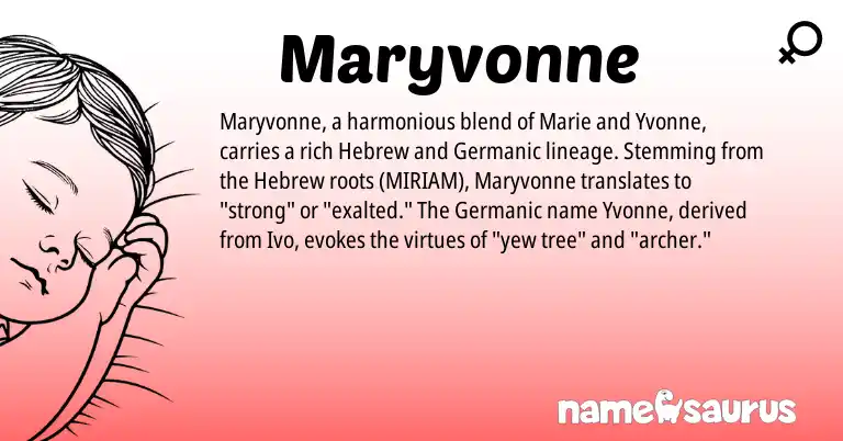 Infographic about Maryvonne name meaning, Maryvonne is a name from Germanic, Hebrew origin(s).