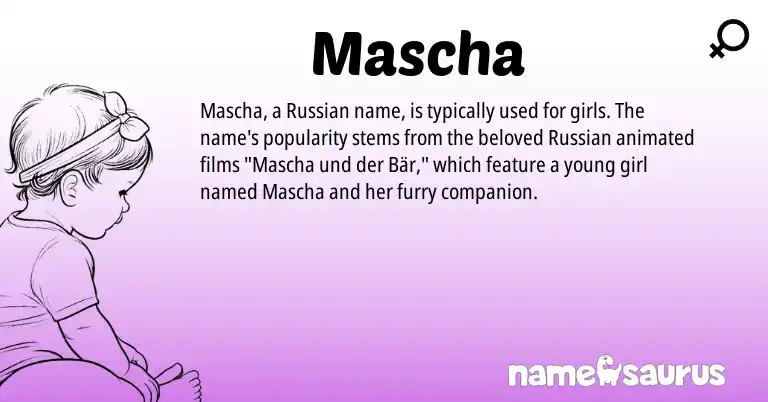 Infographic about Mascha name meaning, Mascha is a name from Russian origin(s).