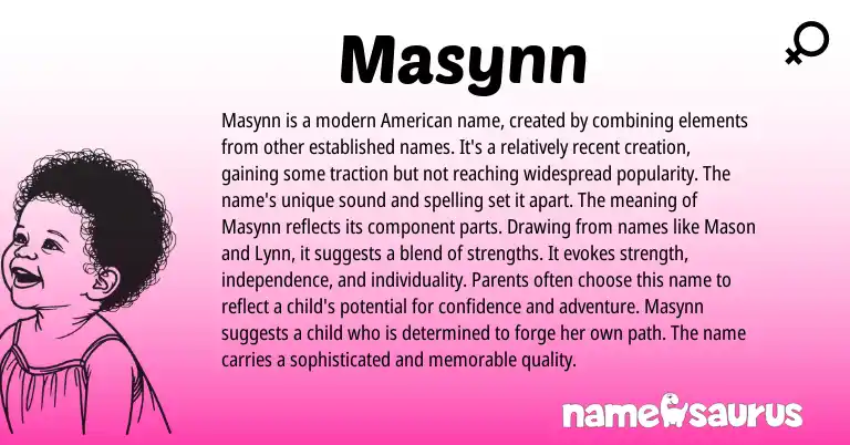 Infographic about Masynn name meaning, Masynn is a name from Other origin(s).