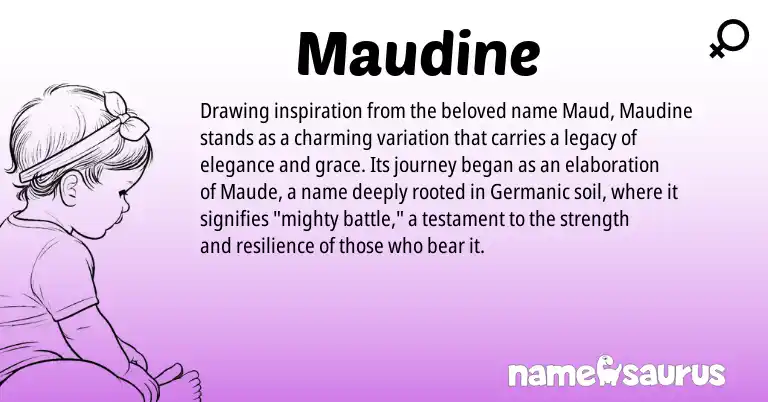 Infographic about Maudine name meaning, Maudine is a name from Germanic origin(s).