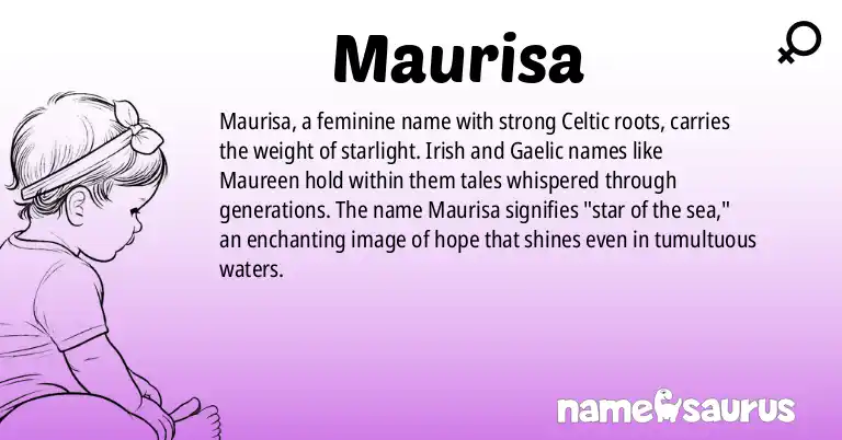 Infographic about Maurisa name meaning, Maurisa is a name from Irish origin(s).