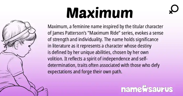 Infographic about Maximum name meaning, Maximum is a name from Literature origin(s).