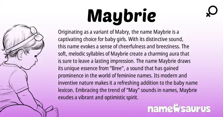 Infographic about Maybrie name meaning, Maybrie is a name from N/A origin(s).