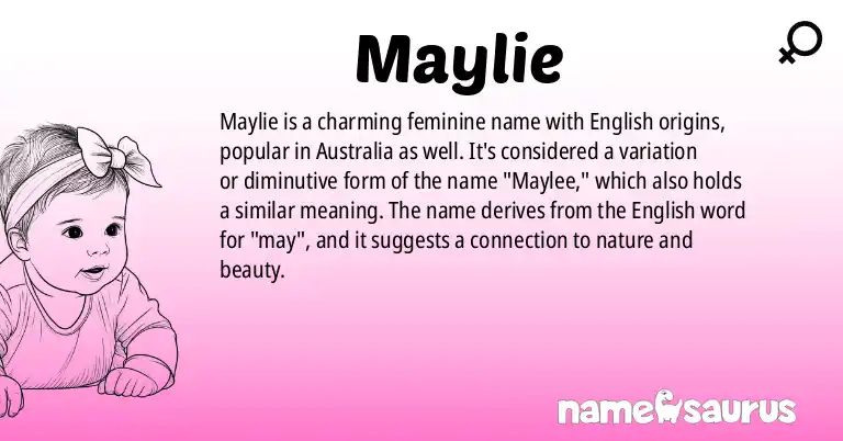 Infographic about Maylie name meaning, Maylie is a name from English (Australian) origin(s).