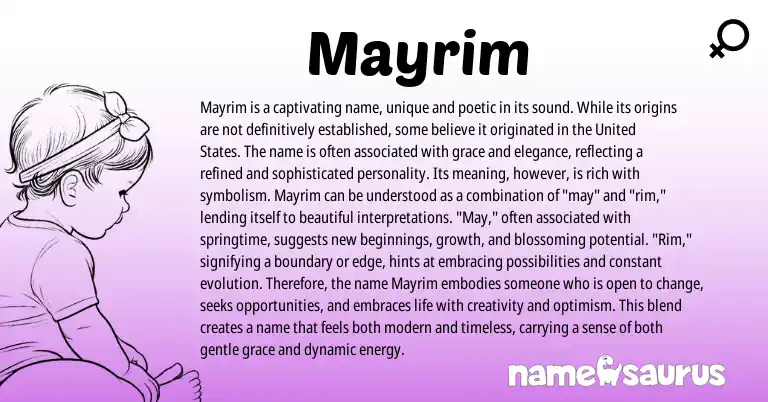 Infographic about Mayrim name meaning, Mayrim is a name from Other origin(s).