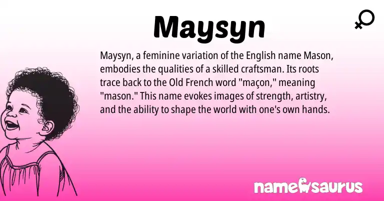 Infographic about Maysyn name meaning, Maysyn is a name from English, Old French origin(s).