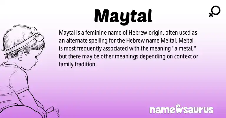 Infographic about Maytal name meaning, Maytal is a name from Hebrew origin(s).