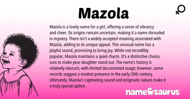 Infographic about Mazola name meaning, Mazola is a name from Other origin(s).