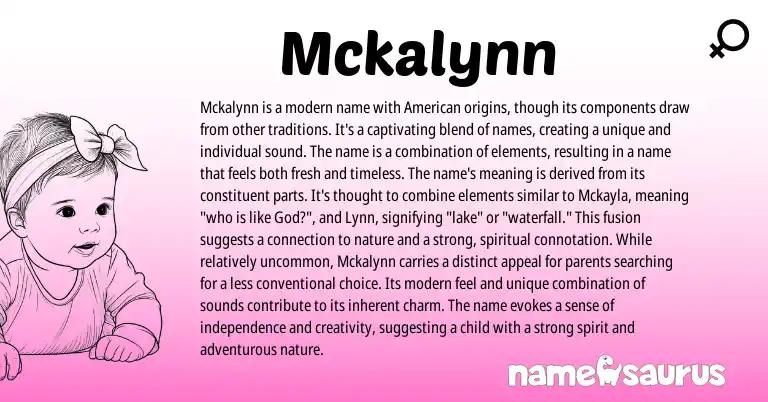 Infographic about Mckalynn name meaning, Mckalynn is a name from Irish origin(s).