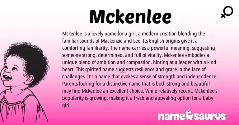 Infographic about Mckenlee name meaning, Mckenlee is a name from Other origin(s).