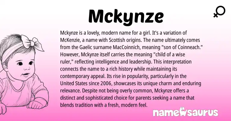 Infographic about Mckynze name meaning, Mckynze is a name from Other origin(s).