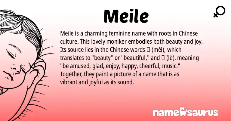 Infographic about Meile name meaning, Meile is a name from Chinese origin(s).