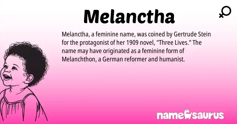 Infographic about Melanctha name meaning, Melanctha is a name from German origin(s).