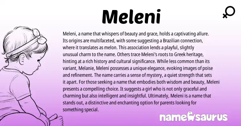 Infographic about Meleni name meaning, Meleni is a name from African, Other origin(s).