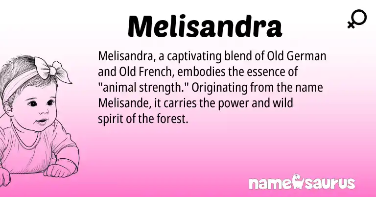Infographic about Melisandra name meaning, Melisandra is a name from Old German, Old French origin(s).