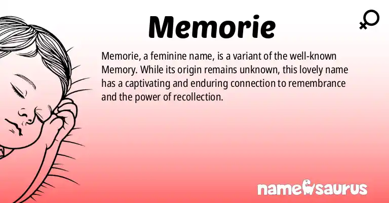 Infographic about Memorie name meaning, Memorie is a name from N/A origin(s).
