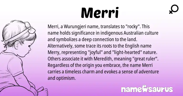 Infographic about Merri name meaning, Merri is a name from English, Australian origin(s).
