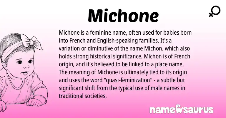 Infographic about Michone name meaning, Michone is a name from N/A origin(s).
