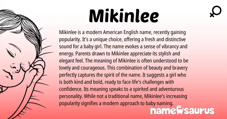 Infographic about Mikinlee name meaning, Mikinlee is a name from Other origin(s).