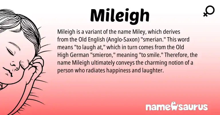 Infographic about Mileigh name meaning, Mileigh is a name from Old High German, Old English, Anglo-Saxon origin(s).